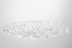 2012 
Murano glass, monofilament 
72 cm (D) x 12 cm (H) + strings (height adjustable). 
Unique piece