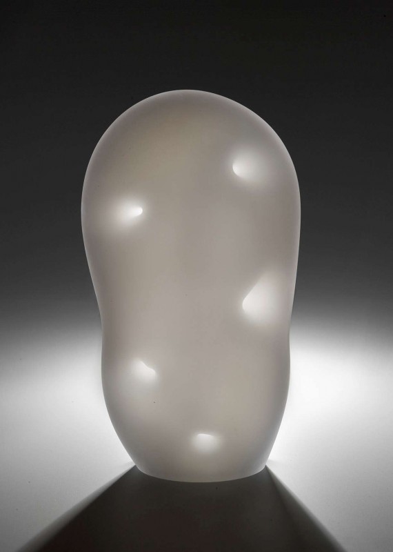 2008 
Glass Sculpture
Hand blown glass 
White, black, grey, transparent 
Ca 35 x 17 cm 
Unique piece
