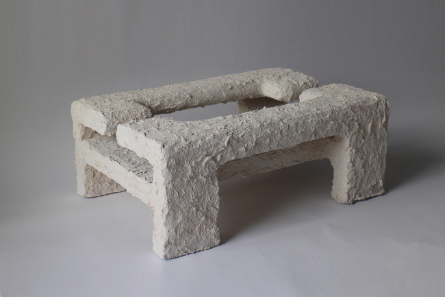 2017
Acrylic, fiber concrete, pigments from chalk and marble, polystyrene, steel
L76 x W55 x H30 cm 
Unique piece