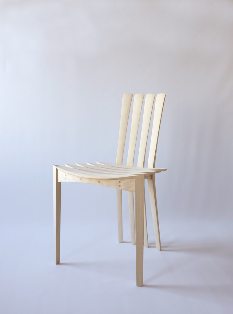 Bloom, 2018 Sculptural chair in ash Made by Egevaerk 80 x 50 x 45 cm Limited edition of 20