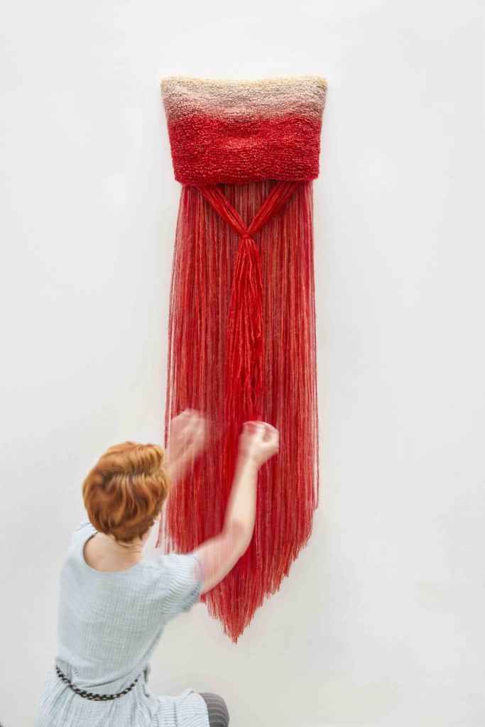2021
Mohair thread, wool, cotton
183 x 56 x 9 cm
Unique piece