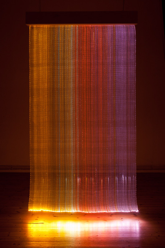 2012
Optic fiber tapestry
285 x 160 x 18 cm
Unique piece